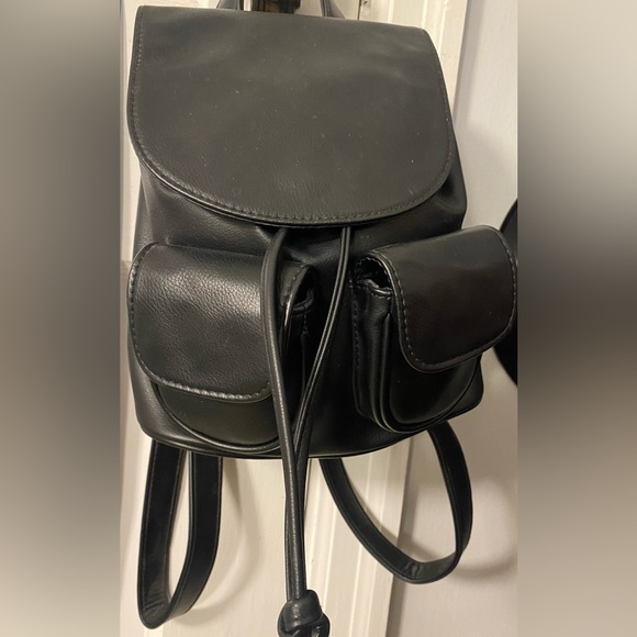 wild fable Bags Wild Fable Mini Black Leather Backpack Poshmark